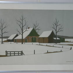 Winterlandschap met boerderij